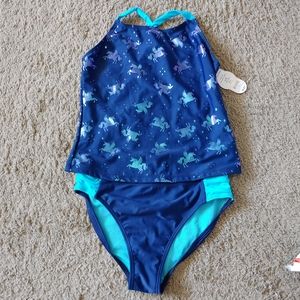 Unicorn tankini plus size LG 10/12 wonder nation